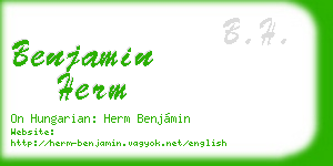 benjamin herm business card